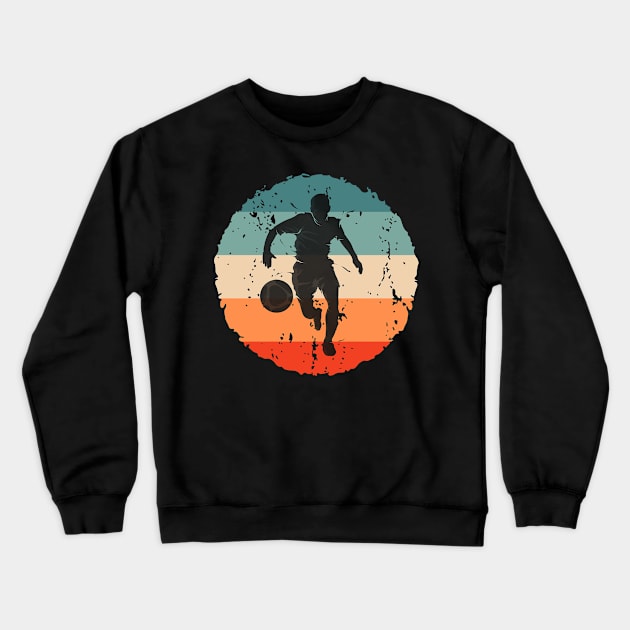 Retro Vintage Soccer Player Soccer Lovers Football Fans Gift Crewneck Sweatshirt by Abko90